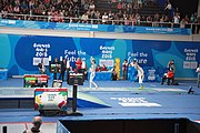 Deutsch: Fechten bei den Olympischen Jugend-Sommerspielen 2018: Tag 1, 7. Oktober 2018, Jungen, Säbel, Runde der letzten 16 - Alonso Santamaría (ESP) - Mahdi Mahbas (IRQ) 15:9 English: Fencing at the 2018 Summer Youth Olympics – Boys' sabre Round of 16 – Alonso Santamaría (ESP) Vs Mahdi Mahbas (IRQ) 15:9