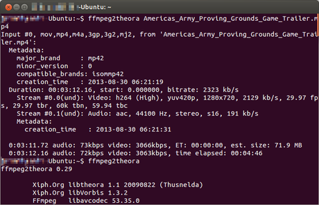 Ffmpeg2theora