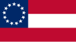 A rectangular variant of the Confederate battle flag, also known colloquially as the Southern Cross