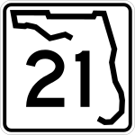 Placa de rua 21 da Florida State Road