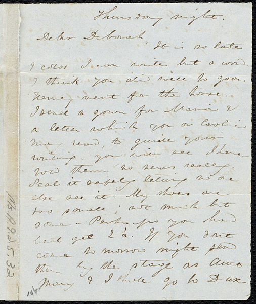 File:From Anne Warren Weston to Deborah Weston; ca. 1830 p1.jpg