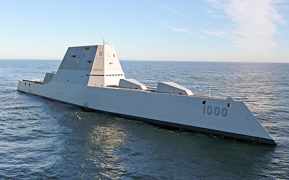 USS Zumwalt (DDG-1000), a guided missile destroyer from Bath Iron Works and the lead ship of her class