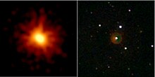 GRB 080319B, one of the brightest astronomical events ever detected, seen in X-ray and visible/UV light. GRB 080319B.jpg