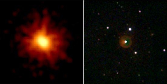 Un estallido de rayos gamma observado por dos instrumentos: XRT y UVOT.