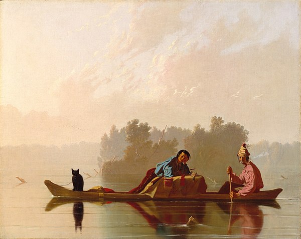 Fur Traders Descending the Missouri by Missouri painter George Caleb Bingham