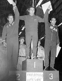 Guram Sagaradze, Mahmut Atalay, Hossein Tahami 1966.jpg