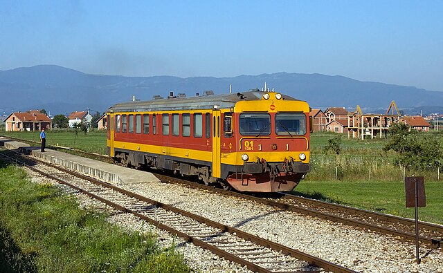Kosovo Railways train at Bablak station in July 2009
