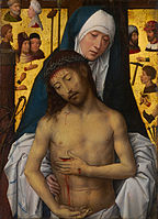 Hans Memling, The Man of Sorrows in the arms of the Virgin, 1470s