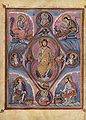 Illuminated manuscript- Jesus and the Gospel Writers, 9th century