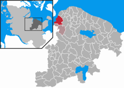 Elhelyezkedése Schleswig-Holstein térképén