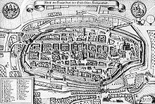 Heilbad Heiligenstadt – Auszug aus der Topographia Hassiae von Matthäus Merian dem Jüngeren 1655 (gesüdet)