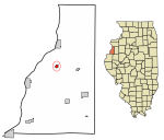 Henderson County Illinois Incorporated and Unincorporated areas Gladstone Highlighted.svg