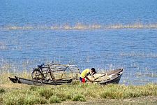 Fisherman at Hirakud Dam