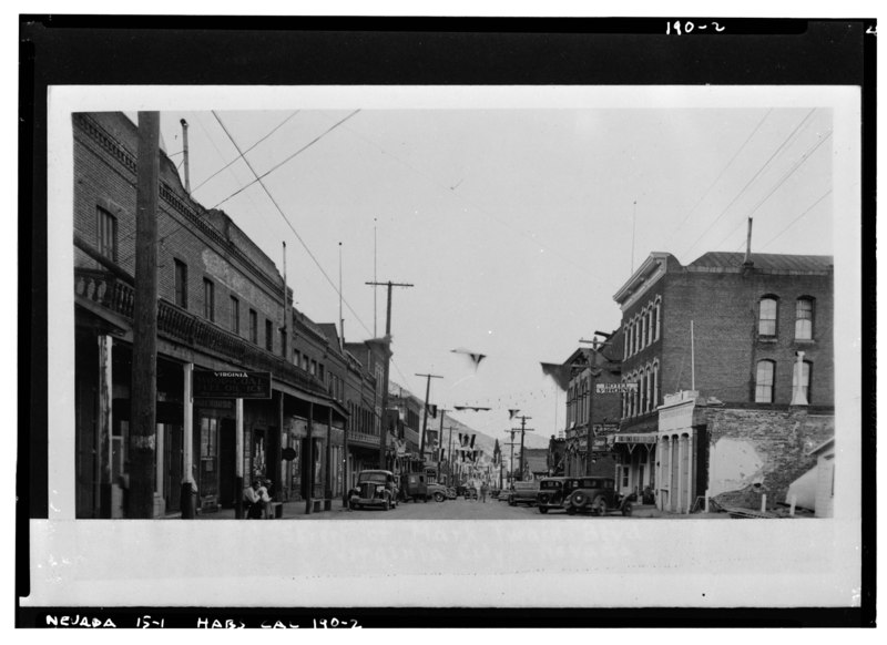 File:Historic American Buildings Survey, Wells Fargo Bank Historical Museum, S.F. Original- About 1937 Re-photo- August, 1940 - C Street Area Survey (Commercial Buildings), Virginia HABS NEV,15-VIRG,2-2.tif