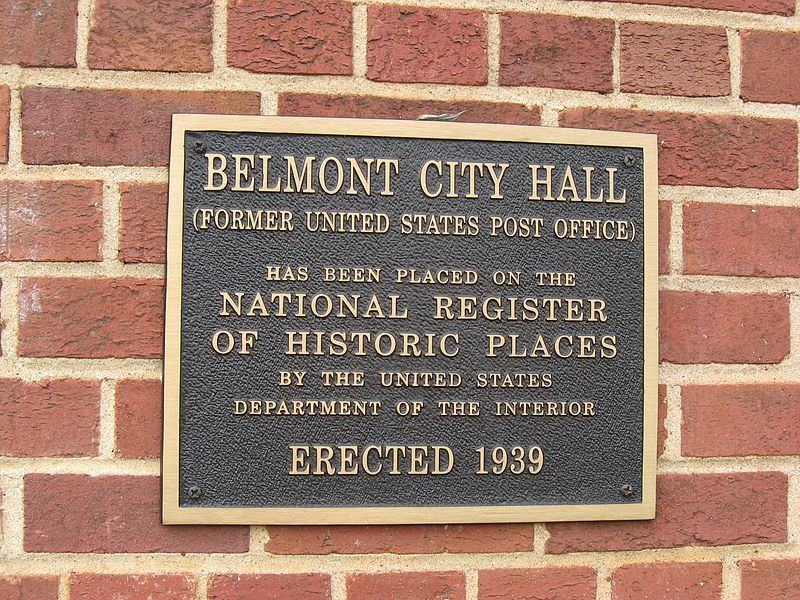 File:Historic Marker on Former U.S. Post Office in Belmont, NC.JPG