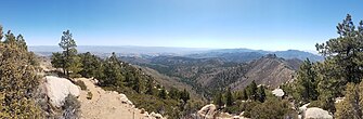 Picture taken of the surrounding landscape from near the summit of Hualapai Peak in Arizona.
