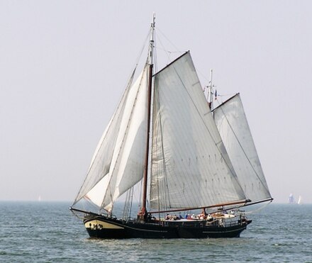 Traditional boat on the IJsselmeer
