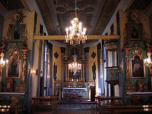 Interior of Saint Michael church in Ropa, Poland.jpg