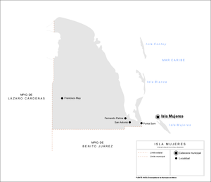 Principales localidades de Isla Mujeres