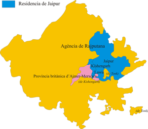 Mapa del territorio Dhundhara de Rajasthan