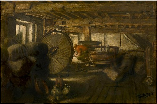 Jan Stobbaerts - The interior of a mill