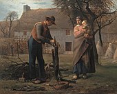 Jean-François Millet (II) - Rolnik umieszczający przeszczep na drzewie - WGA15692.jpg