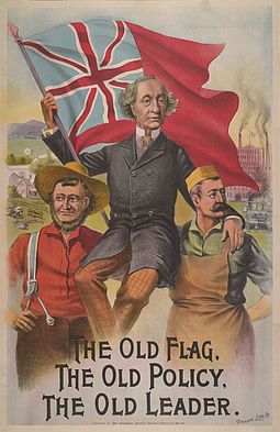 A Conservative election poster from 1891. John A Macdonald election poster 1891.jpg