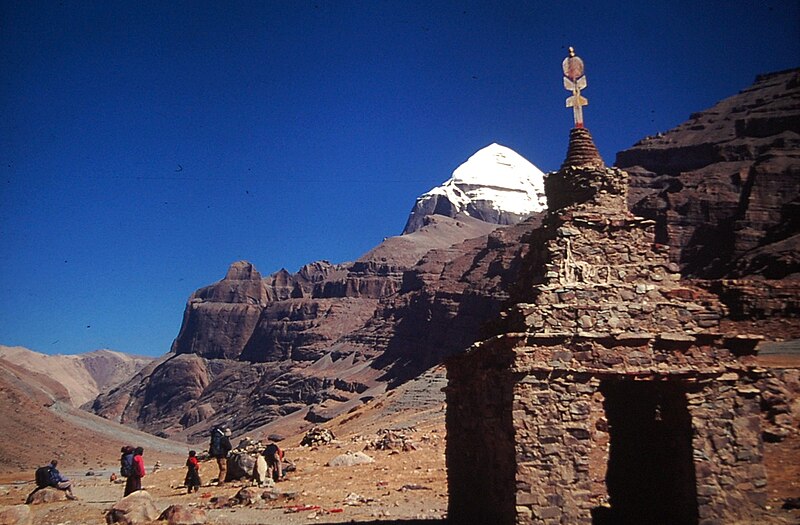 File:Kailash stupa and temples, Manasarovar pilgrimage trail.jpg