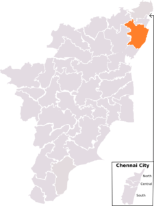 Lage des Wahlkreises in Tamil Nadu