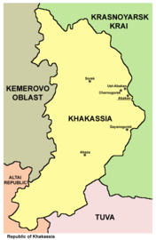 Mapa de Khakàssia.