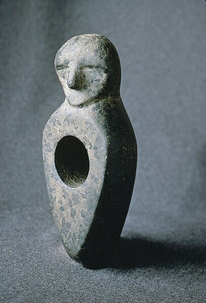 Stone age axe head with a human figure, Kiuruvesi