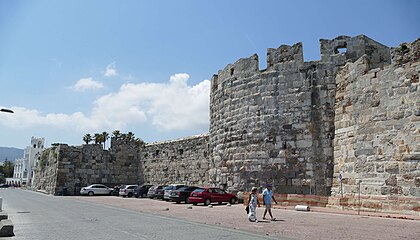 Vista del muro exterior del castillo.