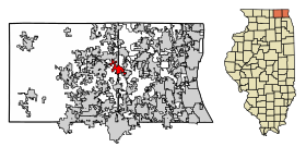 Lake County Illinois Incorporated and Unincorporated areas Lakemoor Highlighted.svg