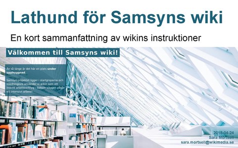 En kortfattad MediaWiki-manual för deltagare i projektet Samsyn.