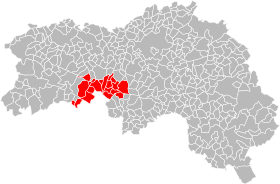 Placering af fællesskabet af kommuner i det Fertois-land og Carrougian Bocage