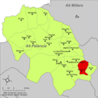 Расположение муниципалитета Асуэбар на карте провинции