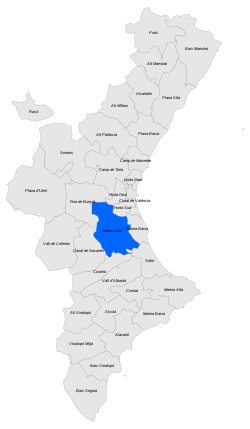Localització de la Ribera Alta respecte del País Valencià.svg