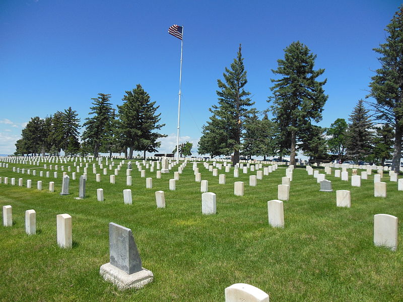 File:Location of White Swan's (Crow Scout and Artist) grave stone at the Little Bighorn National Cemetery..jpg