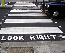 Look right / Look left markings at a zebra crossing London - look right - panoramio.jpg