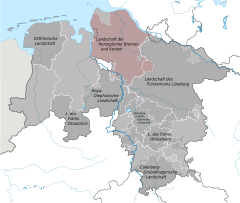 Bremen-Verden markeres i afvigende farve.