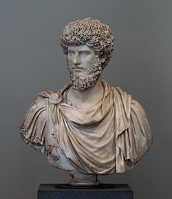 פסל ראש וחזה של הקיסר לוקיוס ורוס, שיש; מוזיאון המטרופוליטן לאמנות, ניו יורק