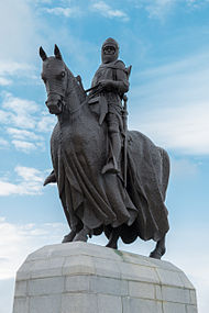 Detalj av statuen av Robert Bruce