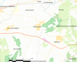 Mapa obce Ornaisons