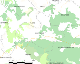 Mapa obce Montchamp