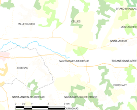 Mapa obce Saint-Méard-de-Drône