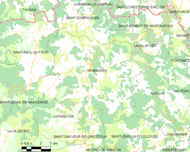 Mapa obce Grandrieu