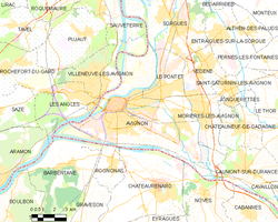 Kart over Avignon