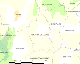 Mapa obce Dommartin-lès-Vallois