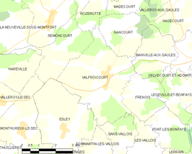 Mapa obce Valfroicourt