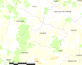 Mapa obce Lalande